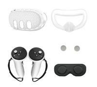 Elprico Juego de Accesorios de Realidad Virtual para 3 Protectores Faciales Antifugas de Luz Comodidad Mejorada para Largas Sesiones de Juego Negro/Blanco (White)