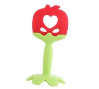 Elprico Juguete Calmante para Mordedor de bebé con Forma de Fruta para Recién Nacidos, Material de Silicona Seguro Que Calma Las Encías del bebé y Promueve Hábitos de Masticación Temprana (Manzana)