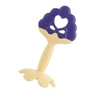 Elprico Juguete Calmante para Mordedor de bebé con Forma de Fruta para Recién Nacidos, Material de Silicona Seguro Que Calma Las Encías del bebé y Promueve Hábitos de Masticación Temprana (UVA)