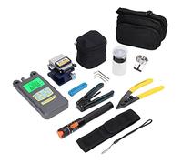 Elprico Kit de Herramientas de Fibra óptica de 15 Pcs con Botella de Alcohol, Llave Hexagonal para Kit de óptica FTTH, Interfaz de 2.5 Mm, Escala Transparente, Amarillo 3 Shortplies