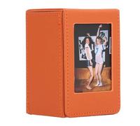Elprico Marco de Fotos Polaroid y Caja de Almacenamiento de Fotos,Marco de Fotos para Película Polaroid de 3 Pulgadas,Caja de Almacenamiento de Tarjetas Fotográficas de PVC para (BROWN)