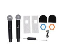 Elprico Micrófonos Inalámbricos, Micrófono Inalámbrico de 2 Piezas con Receptor, Juego de Micrófono Dinámico Portátil con Reducción de Ruido para Conferencias de Canto y Karaoke