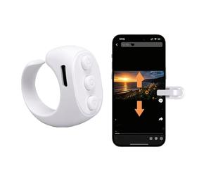 Elprico Page Turner Apto para Reader, Page Turner Clicker para Tabletas Pad, Lectura de Novelas, Cámara de Teléfono, Grabación de Vídeo, Disparadores Remotos para Lectura, Fotos y Vídeos (White)