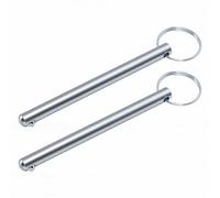 Elprico Pasadores de Pila de Pesas, 2 Piezas de Repuesto de Pasador Selector de Peso de Acero Inoxidable de 8 Mm X 90 Mm con Anillo de Tracción para Equipos de Entrenamiento de Fuerza en Gimnasio