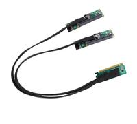Elprico PCIe 4.0 X16 a SFF 8654 X2 Cable Adaptador, Tarjeta de Extensor Dividida Gen 4 con Enchufe y Función de Reproducción para la Expansión de Las Placas Base de la Computadora
