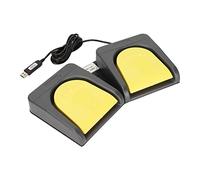 Elprico Pedal de Pie USB, Interruptor de Pie Doble Interruptores Mecánicos de Dos Pedales Controlador Midi Interruptor de Pie Doble USB Programable