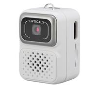 Elprico Pequeña Cámara Digital 1080p, Mini Cámara de Llavero con Tarjeta de 128 GB, Cámara de Vlogging de 2MP del Tamaño del Pulgar (White)
