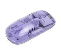 Elprico Ratón Inalámbrico Bluetooth Modo Dual BT5.0/2,4 GHz Tipo C Ratón de Computadora Recargable Ratón Silencioso Completamente Transparente con Receptor USB y Retroiluminación RGB