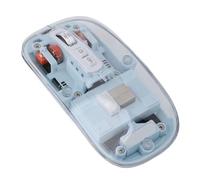 Elprico Ratón Inalámbrico Bluetooth, Trimodo BT1 BT2 2,4 GHz USB C, Ratón Recargable para Ordenador, Ratón Silencioso Totalmente Transparente con Receptor USB y Luz de Respiración de