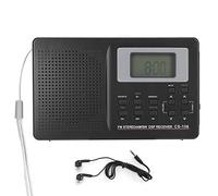 Elprico Receptor de Radio Portátil, CS-106 Radio de Banda Completa, FM Am SW MW LW TV Transistor Radio, Mini Radio de Bolsillo con Reloj Digital Auricular