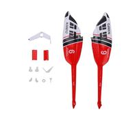Elprico Reemplazo de Carcasa de Helicóptero RC, Kit de Cubierta de Cuerpo de Fuselaje de 10 Piezas con Alas Laterales y Piezas de Carcasa para C138 Bell 206 (Rojo)