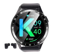 Elprico Reloj Inteligente con Auriculares, Reloj de Fitness Redondo de 1.39 Pulgadas, 2 en 1 Reloj Bluetooth con Función NFC, Pronóstico Meteorológico, Temporizador, Pulsera de