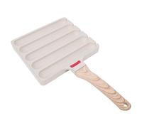 Elprico Sartén Antiadherente para Parrilla de Salchichas, Calentamiento Uniforme para una Cocción Versátil, Uso en Interiores y Exteriores, Aleación de Aluminio/baquelita (WHITE)