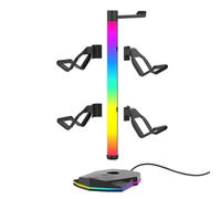 Elprico Soporte para Auriculares con Soporte para Controlador, para Auriculares con Modos de Luz, para Controlador con 2 Puertos USB y 1 Puerto Tipo C, Accesorios para