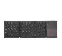 Elprico Teclado Bluetooth Plegable con Panel Táctil, Teclado Inalámbrico Portátil con Modo de Suspensión, Teclas Recargables de Tamaño Completo, Tecnología Bluetooth 5.1 de 3 Canales (Gray)