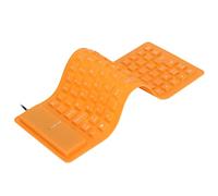 Elprico Teclado de Silicona Enrollable, Impermeable, a Prueba de Polvo, Silencioso, Suave, Cómodo, Portátil, Liviano, Teclado con Cable USB para PC, Plegable y Rellenable, Disponible en (Orange)