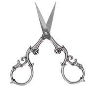 Elprico Tijeras Retro con Forma de Calabaza Elegante, Herramientas de Corte de Diseño Antiguo para Bordado, Costura y Modelado de Cejas, 5,5x11cm (gris-plata)