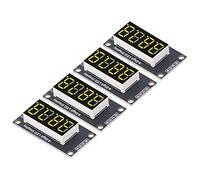 Elprico TM1637 Drive SCHIP 4 -Ziffers -Med Módulo de Visualización con 7 Tuberías de Segmento, para Operación Inteligente, 4 para una Fácil Instalación en Dispositivos (Amarillo MRA110C)