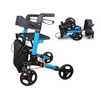 ELQ Andador con Ruedas De Aluminio con Asiento y Ruedas, Ligero y Plegable, Andador Rodante Soporta 300 Libras para Personas Mayores