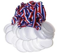 Elqubkan 24 Medallas Coloridas de Bricolaje, DiseñE Propias Medallas de Premio, Medalla de Bricolaje para NiñOs, Empresas, Deportes, Festivales