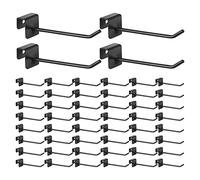 Elqubkan 48 para Pared de Rejilla de 4 Pulgadas, Gancho para Panel de Metal Negro, para Pared de Listones Tubo Cuadrado, para Abrigos CubíCulo, de Clavija