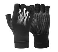 Elquvorn Guantes Running para Hombre Protección Palma con Fibra De Cobre | Guantes de Compresión para Deporte para Sesiones de Gimnasio, Ciclismo y Ejercicio