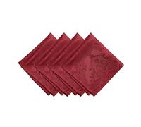 Elrene Caiden Elegance Damask-Servilletas (4 Unidades), Poliéster, Rojo, 17 "x 17"