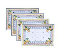 Elrene Capri Lemon Manteles Individuales de Tela, Poliéster, 13"x19" (Set of 4 Placemats), 4