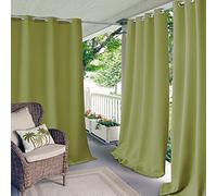 Elrene Connor Panel de Cortina para Ventana con protección UV para Interiores y Exteriores, para Patio, pérgola, Porche, terraza, Lanai y cabaña, Poliéster, Verde Lima, W 52" x L 95" (1 Panels)