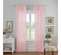 Elrene Home Fashions Parte Superior Ajustable Semitransparente aplastada Cortina de Ventana de un Solo Panel, Poliéster, Blush, 52" W x 84" L (Pack of 1)