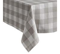 Elrene Farmhouse Living Mantel de Cuadros de búfalo, Algodón, Gris/Blanco, 60" x 120" (Tablecloth)