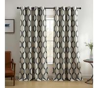 Elrene Home Fashions 026865901252 Blackout Room Darkening Grommet Linen Window Curtain Drape Panel, Negro, 52" x 84" (1 Panel)