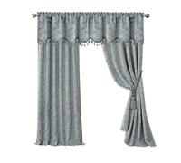 Elrene Home Fashions 26865901467 - Cortina Opaca para Ventana de oscurecimiento de habitación con Bolsillo para Barra, Tela Jacquard Real, 52 x 84 Pulgadas, Azul, Tela, 52 x 84 Pulgadas (1 Panel)
