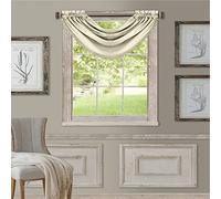 Elrene Home Fashions All Seasons Room Darkening Rod Pocket Waterfall Valance - Funda para Ventana (152 x 36 cm), Color Marfil