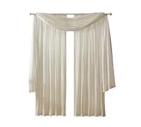 Elrene Home Fashions Athena - Juego de 2 Paneles de Cortina y 1 Cenefa de Seda sintética Arrugada para Ventana, 132,08 x 274,32 cm, Marfil