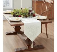 Elrene Home Fashions Camino de Mesa de Tela Jacquard, poliéster, Marfil, 13 x 70 Pulgadas