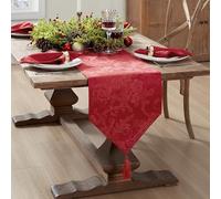 Elrene Home Fashions Camino de Mesa Jacquard navideño, poliéster, Rojo, 13 x 70 Pulgadas