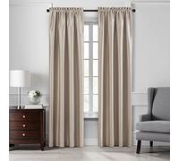 Elrene Home Fashions Colette - Cortina Opaca de Seda sintética, 132 x 213 cm (1 Panel), Color Gris Pardo