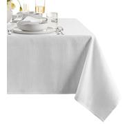 Elrene Home Fashions Continental Mantel de Textura sólida Resistente al Agua y a Las Manchas, 60 x 102 Pulgadas, Rectangular, Color Blanco