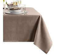 Elrene Home Fashions Continental Mantel de Textura sólida Resistente al Agua y a Las Manchas, 60 x 120 Pulgadas, Rectangular, Color Gris Pardo