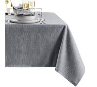Elrene Home Fashions Continental Mantel de Textura sólida Resistente al Agua y a Las Manchas, Rectangular, 52 x 70 Pulgadas, Gris