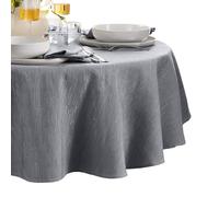 Elrene Home Fashions Continental Mantel Resistente al Agua y a Las Manchas, 60 x 84 Pulgadas, Ovalado, Gris