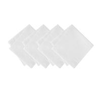 Elrene Home Fashions Continental - Servilletas de Comedor de Tela Resistente al Agua y a Las Manchas, Juego de 4, 17 x 17 Pulgadas, Color Blanco