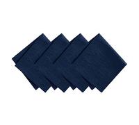 Elrene Home Fashions Continental - Servilletas de Comedor de Tela Resistente al Agua y a Las Manchas, Juego de 4, 17 x 17 Pulgadas, Color Azul Marino