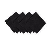 Elrene Home Fashions Continental - Servilletas de Comedor de Tela Resistente al Agua y a Las Manchas, Juego de 4, 17 x 17 Pulgadas, Color Negro