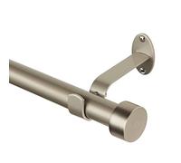 Elrene Home Fashions Cortina de Ventana de 1 Pulgada, Acabado contemporáneo, Metal, níquel Pulido, Barra Ajustable de 86 a 120 Pulgadas