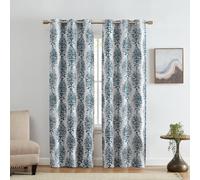 Elrene Home Fashions - Cortina t rmica opaca con estampado bohemio Raja y ojales (juego de 2), 94 x 213 cm, color ndigo