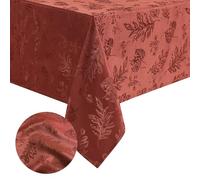 Elrene Home Fashions Elegante Mantel de Tela Jacquard de Damasco para otoño/Cosecha/Acción de Gracias, 132 x 132 cm, Color Rojo