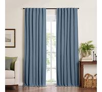 Elrene Home Fashions Harrow Panel de Cortina Opaca de Textura sólida, 52 x 95 Pulgadas, Azul