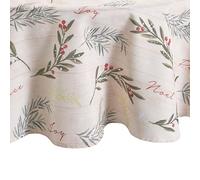 Elrene Home Fashions Holiday Holly Tree - Mantel Redondo de Navidad (177,8 cm), diseño de árbol